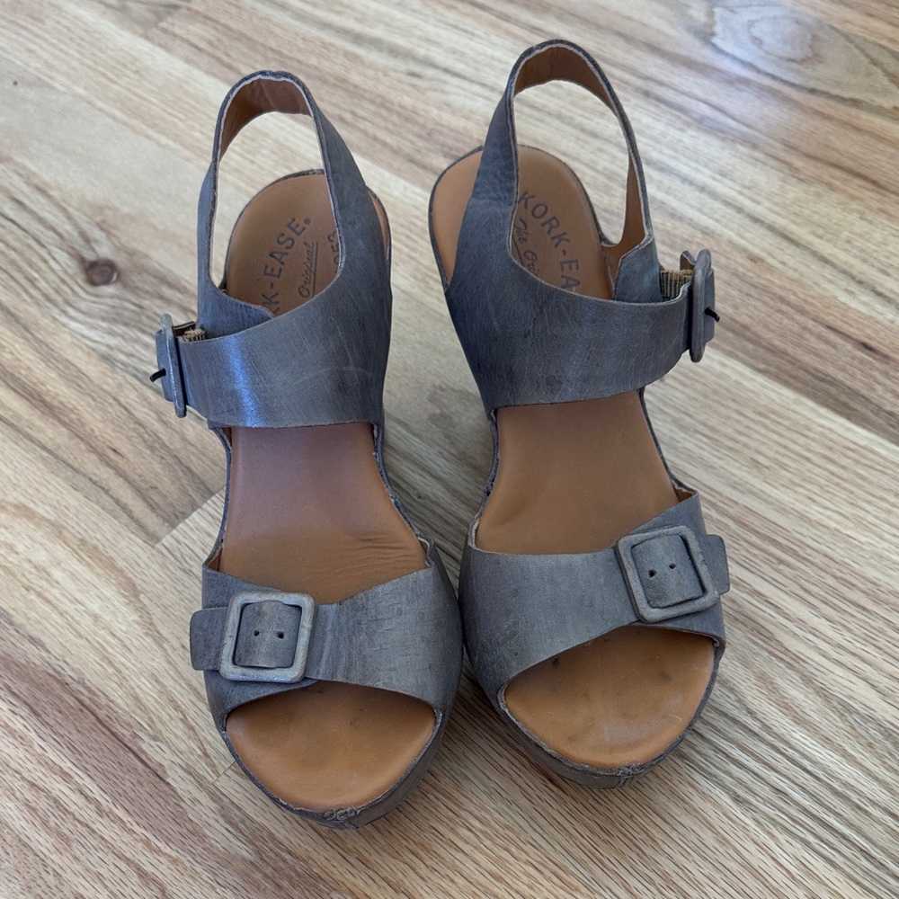 Kork-Ease Metallic Platform Wedge